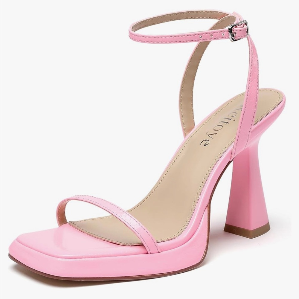 Reitoye Pink Strappy Heels